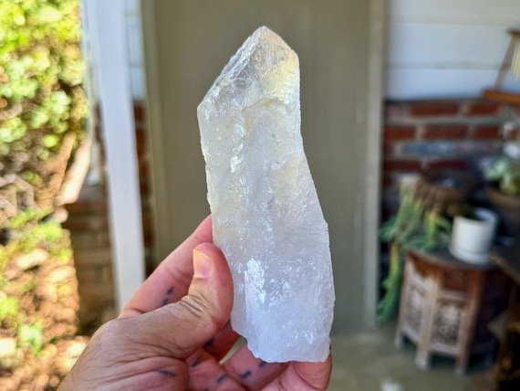Trigonic Dissolution Quartz, 467g, New Find, Spiritual Evolution & Transformation, Francisco Sa, Minas Gerais, Brazil W880