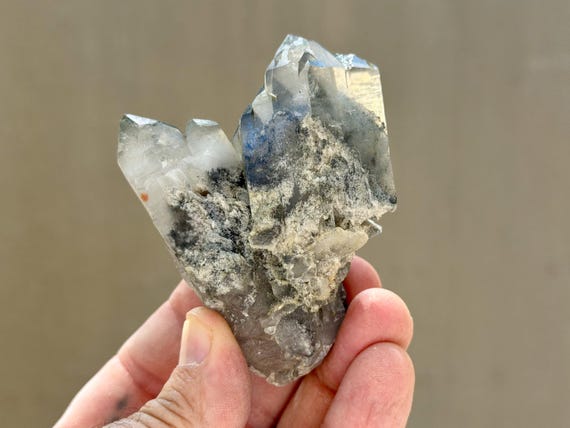Black Phantom Lemurian Quartz, Cluster Formation, 154g, Detoxification & Purification, Bahia, Brazil B751