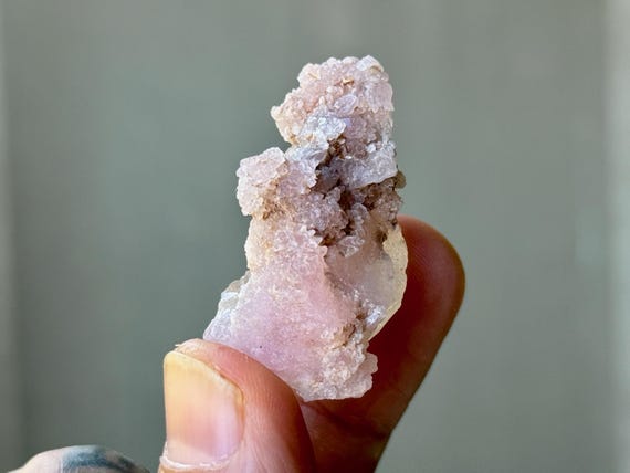 Canga Rosa, Crystallized Rose Quartz with Golden Mica, 16g, New Find, Heart Chakra, Piaui, Brazil T987