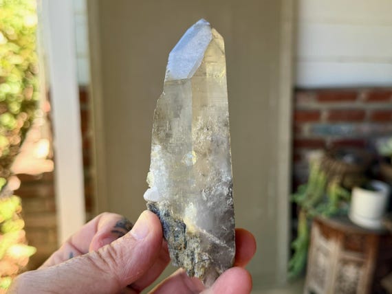 Black Phantom Lemurian Quartz, 282g, Old Find, Spiritual Detoxification, Root Chakra, Bahia, Brazil X811