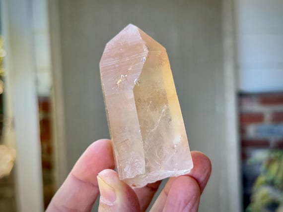 Coral Pink Lemurian Quartz, 236g, Vibrant Salmon Tangerine Lemurian, Serra do Cabral, Minas Gerais, Brazil X368