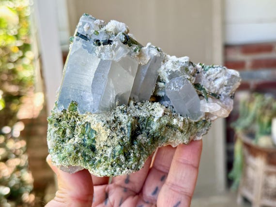 Green Tourmaline Quartz, Self-Standing, 757g, Purification & Increased Energy Flow, Nigeria X491