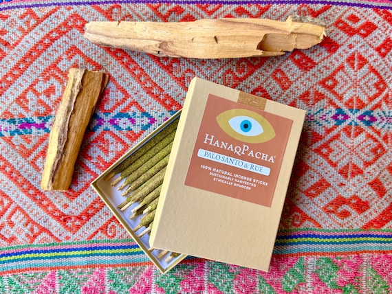 Palo Santo & Rue Incense Sticks, Box of 20, 100% Natural, Protection and Purification, Ethically and Sustainably Sourced