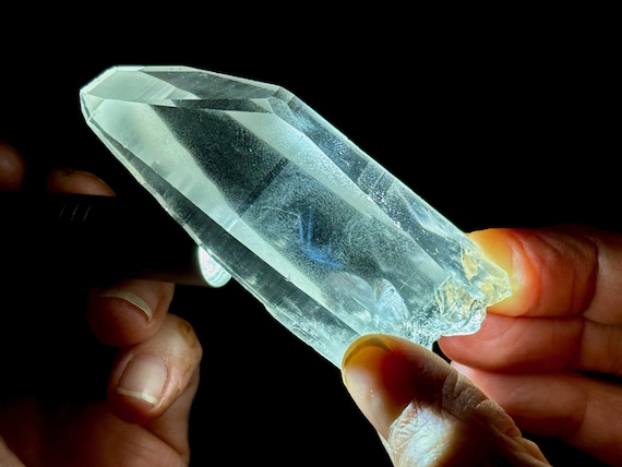 Blue Needle Lemurian Quartz with Time Link, AAA Water Clear, 76g, New Find, Bahia, Brazil T916