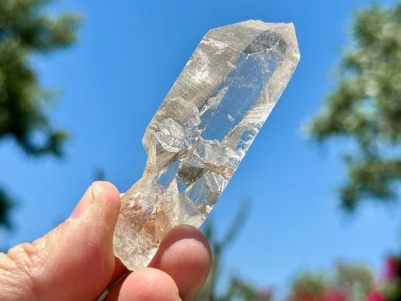 Himalayan Cathedral Quartz with Unique Key Imprints, New Find, Water Clear High Altitude Quartz, Heart Healer, Purification, India P979