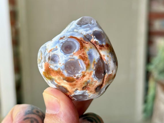 Enhydro Ocean Agate, Ancient Moving Water, 82g, Old Find, Earth & Water Elements, Stability and Self-Reliance, Brazil A663