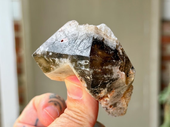 Smoky Quartz, Growth Interrupted Termination, 201g, Gouveia, Minas Gerais, Brazil X171