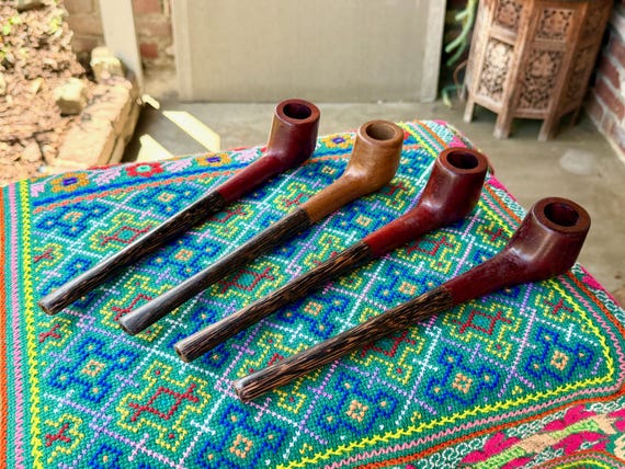 Shaman Pipe, Traditional Wooden Tobacco Pipe for Shamanic Ceremony, Handmade in Pucallpa, Peru