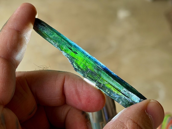 Vivianite, Natural Blue & Green Hues, 14g, Heart Chakra, Visualization and Forgiveness, Amazonas, Brazil A815