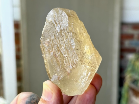 Elestial Citrine, Hydrothermally Etched & All Natural, 230g, Manifestation and Creativity, Aracuai, Minas Gerais, Brazil W995
