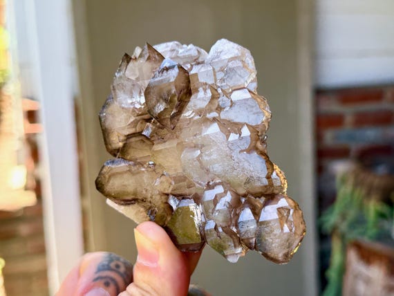 Smoky Elestial Jacare Quartz, 160g, New Find, Inner Truth & Manifestation, Aracuai, Minas Gerais, Brazil B243