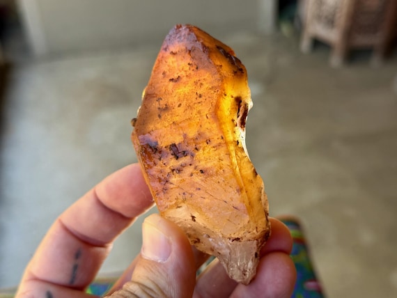 Dreamcoat Lemurian, Golden Red Hematite Inclusion, 149g, Crown & Third Eye Chakra, Goias, Brazil B457