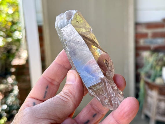 Russian Lemurian Quartz, Sacred Scribe Crystal, Water Clear, 153g, Old Find, Ancient Wisdom, Yuzhnyi Quarry, Oblast, Russia A425