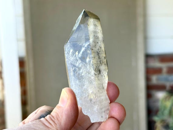 Black Phantom Lemurian Quartz, Key Crystal, 85g, Detoxification & Purification, Bahia, Brazil A004