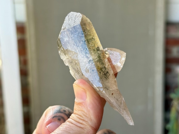 Green Chlorite Quartz with Record Keepers, Mother & Child Formation, 95g, Corinto, Minas Gerais, Brazil V174