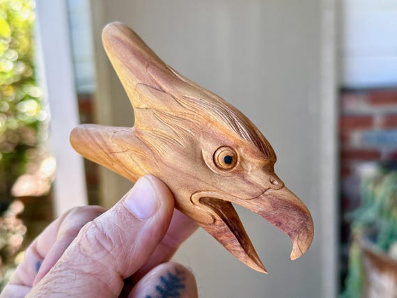 Eagle Kuripe, Traditional Shamanic Applicator Pipe, Hand Carved Wooden Kuripe