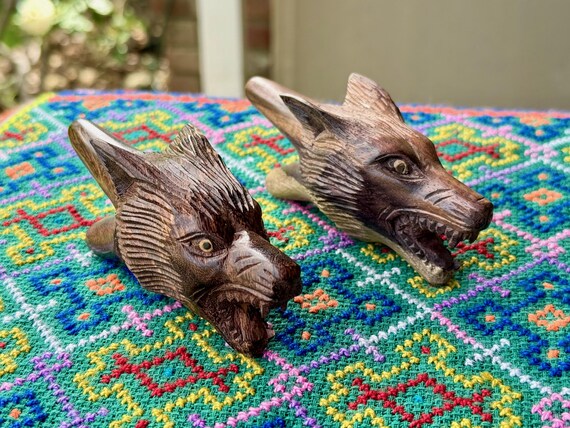 Wolf Kuripe Pipe, Traditional Shamanic Applicator, Hand Carved Wooden Kuripe, Your Choice of TWO Styles