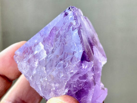 Amethyst Dissolution Quartz with Multiple Trigons, Hydrothermally Etched, 209g, Spiritual Evolution, Pernambuco, Brazil W683