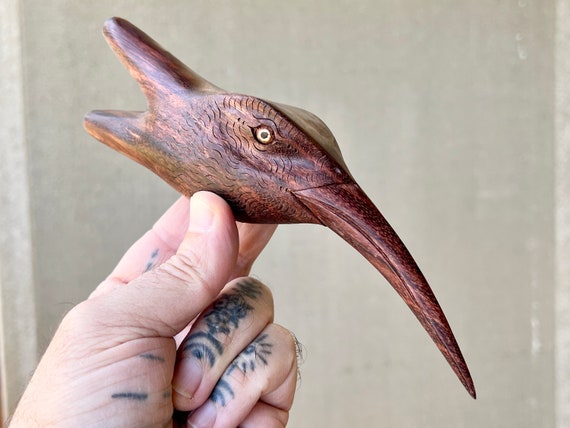 Hummingbird Kuripe, Single Block Natural Wood Kuripe, Hand Carved Shamanic Self-Applicator Pipe