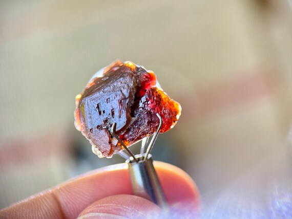 Spessartine Garnet, Naturally Etched, 5.3g, Root & Heart Chakra, Stimulating Energy, Pakistan A723