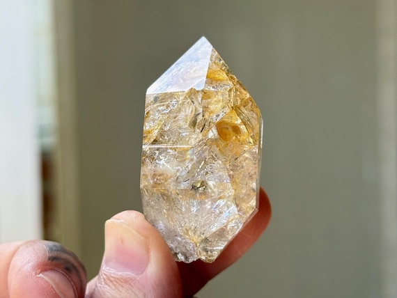 Golden Healer Herkimer Diamond, 53g, Double Terminated, Third Eye Chakra, Universal Life Force, New York A507