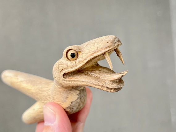 Snake Kuripe, Traditional Shamanic Applicator Pipe, Hand Carved Wooden Serpent Kuripe