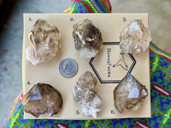 BG3 Elestial Quartz, Choose ONE of SIX, Adaptogenic Energy Balancing Crystals, Piaui, Brazil B555