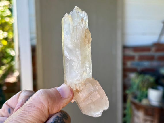 Laser Quartz, Curved & Double Terminated Formation, 141g, Adaptation and Perseverance, Diamantina, Minas Gerais, Brazil A156