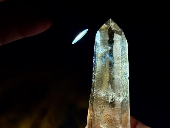 Blue Needle Smoky Lemurian Quartz, Semi-Polished, 72g, New Find, Bahia, Brazil A565