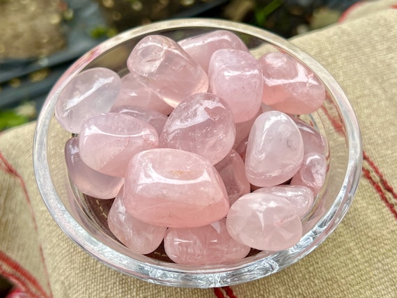 Rose Quartz, Polished Rose Quartz Tumbles with Lovely Clarity and Pale Pink Hues, Heart Chakra Stone for Heart Healing
