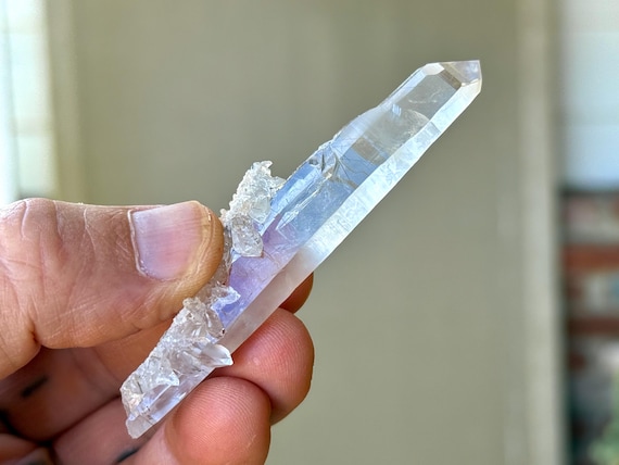 Laser Quartz with Black Tourmaline, 25g, New Find, Water Clear Quartz, Diamantina, Minas Gerais, Brazil T753