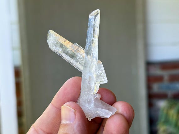 Laser Quartz, Twin "Y" Formation, Masculine Feminine Balance, 31g, Intuition and Telepathy, Diamantina, Minas Gerais, Brazil T333