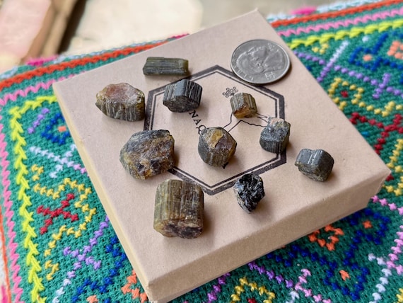 Bicolor Tourmaline Lot, Green & Pink, 10 pcs, Watermelon Tourmaline, Heart Chakra, Piaui, Brazil A744