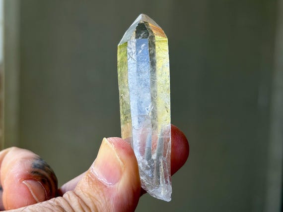 Blue Candle Phantom Quartz, Water Clear, 28g, New Find, Corinto, Minas Gerais, Brazil A873