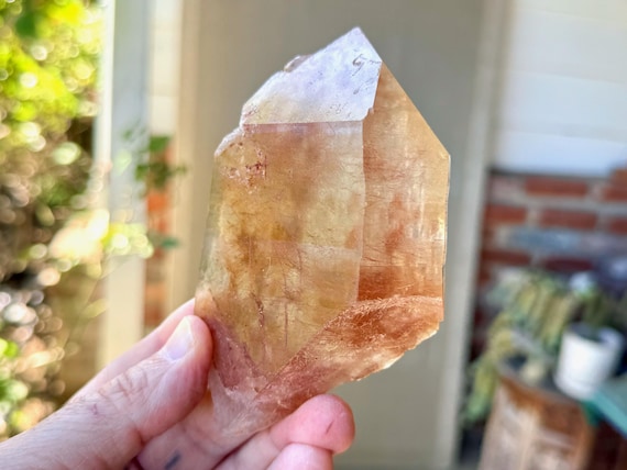 Red Rutile Lemurian Quartz with Golden Angel Hair Rutile Inclusions, 256g, Rare Find, Diamantina, Minas Gerais, Brazil S394