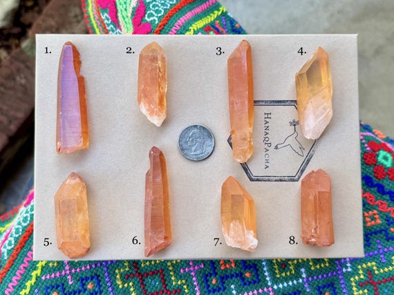 Tangerine Quartz, Natural Vibrant Color, Choose ONE of Eight, Sacral & Solar Plexus Chakra, Minas Gerais, Brazil S598