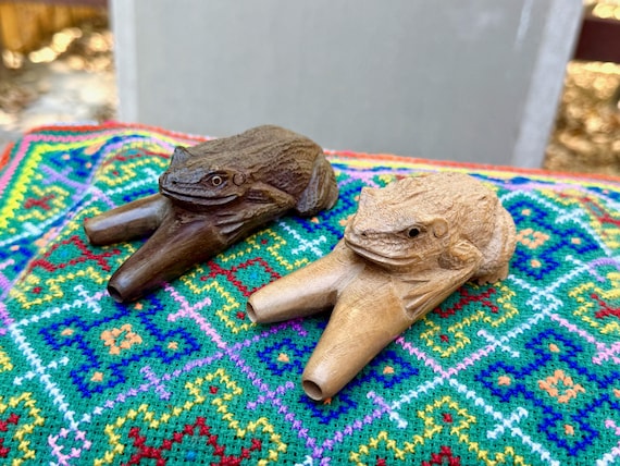 Desert Toad Kuripe, Choose One of Two, Traditional Hand-Carved Shamanic Applicator Pipe