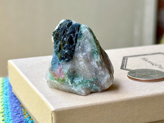 Unicorn Stone Quartz, Blue, Pink & Green Tourmaline, Self-Standing, 60g, Coronel Murta, Minas Gerais, Brazil T170