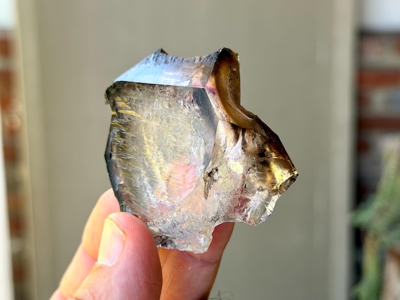 Elestial Smoky Quartz with Amethyst, 66g, New Find, Aracuai, Minas Gerais, Brazil B062