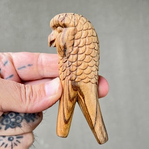 Owl Totem Kuripe, Solid Wood Kuripe, Hand Carved from a Single Piece of Beautiful Teak Wood