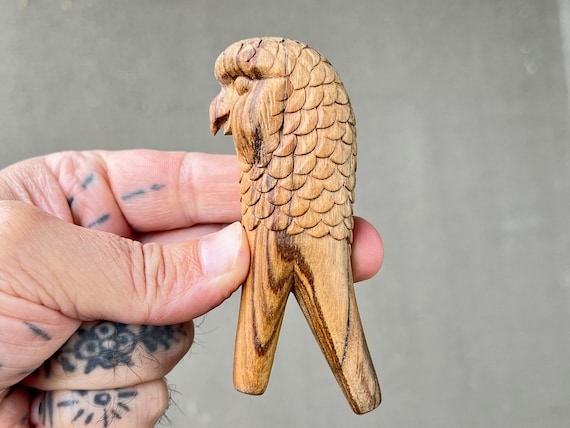Owl Totem Kuripe, Solid Wood Kuripe, Hand Carved from a Single Piece of Beautiful Teak Wood