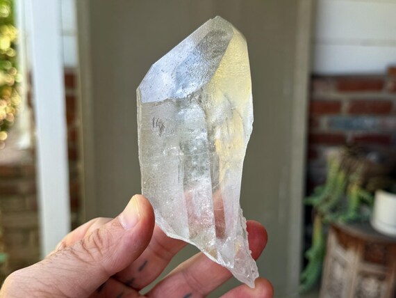 Trigonic Dissolution Quartz, Channeling Formation, 330g, Spiritual Evolution & Transformation, Francisco Sa, Minas Gerais, Brazil W823