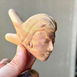 Goddess Kuripe, Traditional Madre Jungle Spirit, Shamanic Applicator Pipe, Hand Carved from Solid Cemara Wood