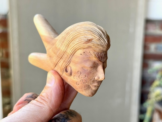 Goddess Kuripe, Traditional Madre Jungle Spirit, Shamanic Applicator Pipe, Hand Carved from Solid Cemara Wood