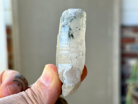 Indicolite Quartz, Blue Tourmaline Inclusion, 41g, New Find, Psychic Ability & Mediumship, Jenipapo, Minas Gerais, Brazil T762