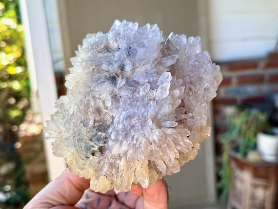 Amethyst Flower Quartz Cluster, Self-Standing, Radial Growth Crystal, 1.1 Kilo, Rio Grande do Sul, Brazil W252