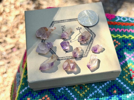 Indigo Child Amethyst Lot,  Scepter Formations, 10 pcs, Old Find, Spiritual Evolution, Madagascar B642