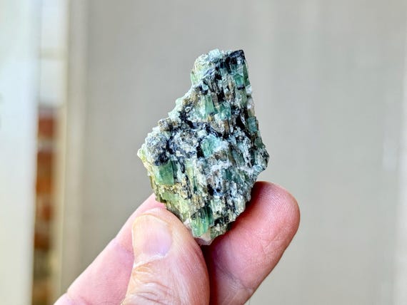 Bicolor Green and Black Tourmaline, 43g, Rare Find, Aricanga Mine, São Jose do Safira, Minas Gerais, Brazil R900