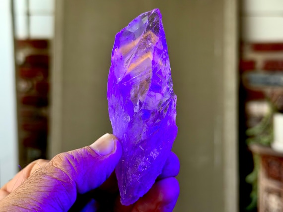 Powellite Phantom Root Quartz, UV Reactive, 89g, New Find, Raw and Unpolished, Bahia, Brazil B315