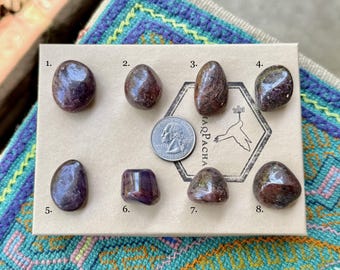Rubí morado (a elegir entre ocho), piedras pulidas de rubí, energía kundalini, prosperidad y abundancia, India S758